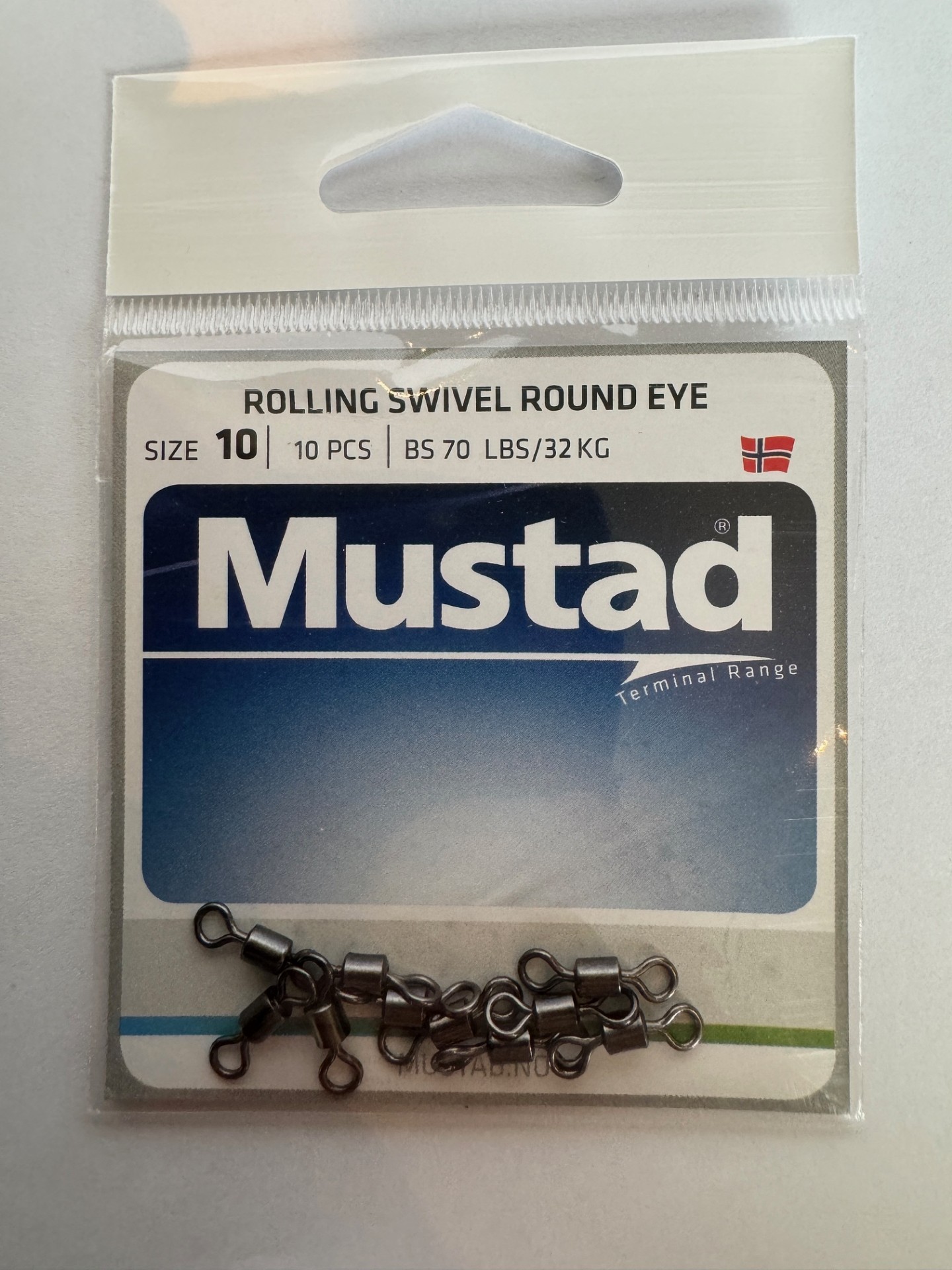 Rolling swivel round eye 10 stk str 10